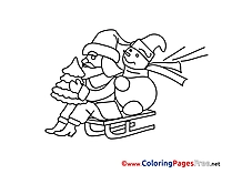 Sled Coloring Sheets Advent free