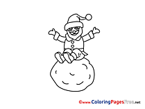 Snowball Colouring Page Advent free