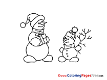 Snowman Colouring Sheet download Advent