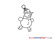 Snowman for Kids Advent Colouring Page