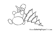 Snowman Kids Advent Coloring Pages