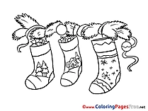 Socks Coloring Pages Advent for free