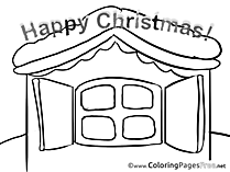 Window Children Advent Colouring Page