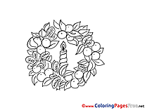 Wreath Colouring Sheet download Advent