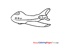 Children Plane Colouring Page