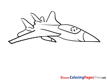 Kids printable Plane Colouring Page