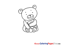 Bear Children download Colouring Page