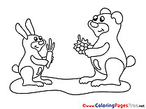 Carrot Hare Coloring Pages for free