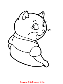 Cat coloring page free