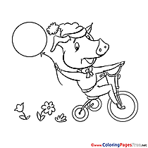 Children Pig download Colouring Page