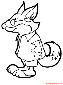 Fox coloring page for kids