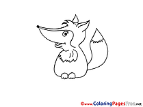Fox free Colouring Page download