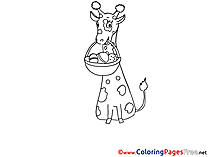 Giraffe Kids download Coloring Pages