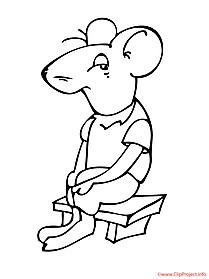 Mouse coloring picture for free