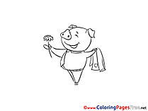 Pig Children download Colouring Page