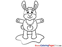 Rabbit for Kids printable Colouring Page