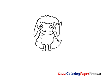Sheep for Kids printable Colouring Page