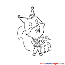 Squirrel free Colouring Page download