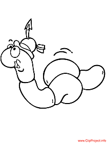 Worm coloring page free