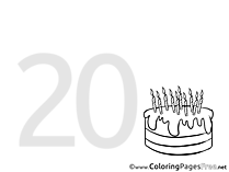 20 Years Birthday Coloring Pages download