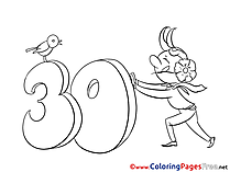 30 Years Coloring Pages Birthday