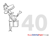 40 Years Birthday Coloring Pages free