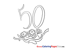 50 Years Birthday Coloring Pages download