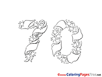 70 Years printable Birthday Coloring Sheets