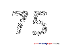 75 Years Coloring Pages Birthday
