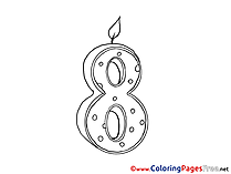 8 Years Birthday Coloring Pages free