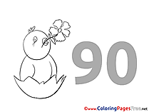 95 Years free Colouring Page Birthday