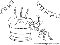 Ant printable Birthday Coloring Sheets