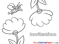 Bee Birthday Coloring Pages free