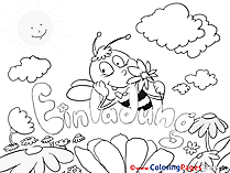 Bee Kids Birthday Coloring Pages