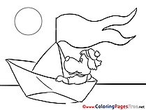 Boat Birthday Colouring Sheet free