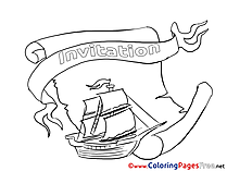 Boat Colouring Page Birthday free