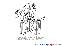 Book Colouring Sheet download Birthday