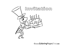 Cake Birthday Coloring Pages free