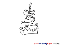 Cake free Colouring Page Birthday