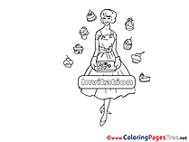 Cakes Birthday Colouring Sheet free