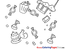 Candies printable Birthday Coloring Sheets