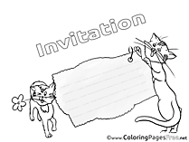 Cats Birthday Colouring Sheet free