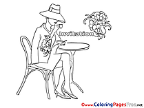 Coffee Colouring Sheet download Birthday