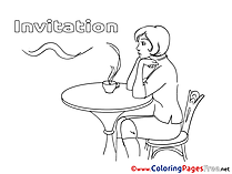 Coffee download Birthday Coloring Pages