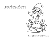 Dwarf Kids Birthday Coloring Page