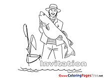 Fisherman Coloring Pages Birthday