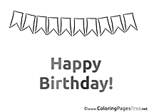 Flags Birthday Coloring Pages free