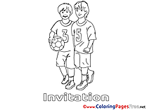 Football Children Invitation Colouring Page