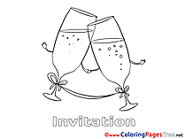 Glasses Colouring Sheet download Birthday