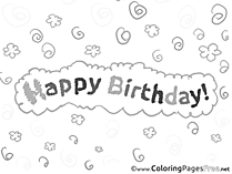 Happy Birthday Coloring Pages